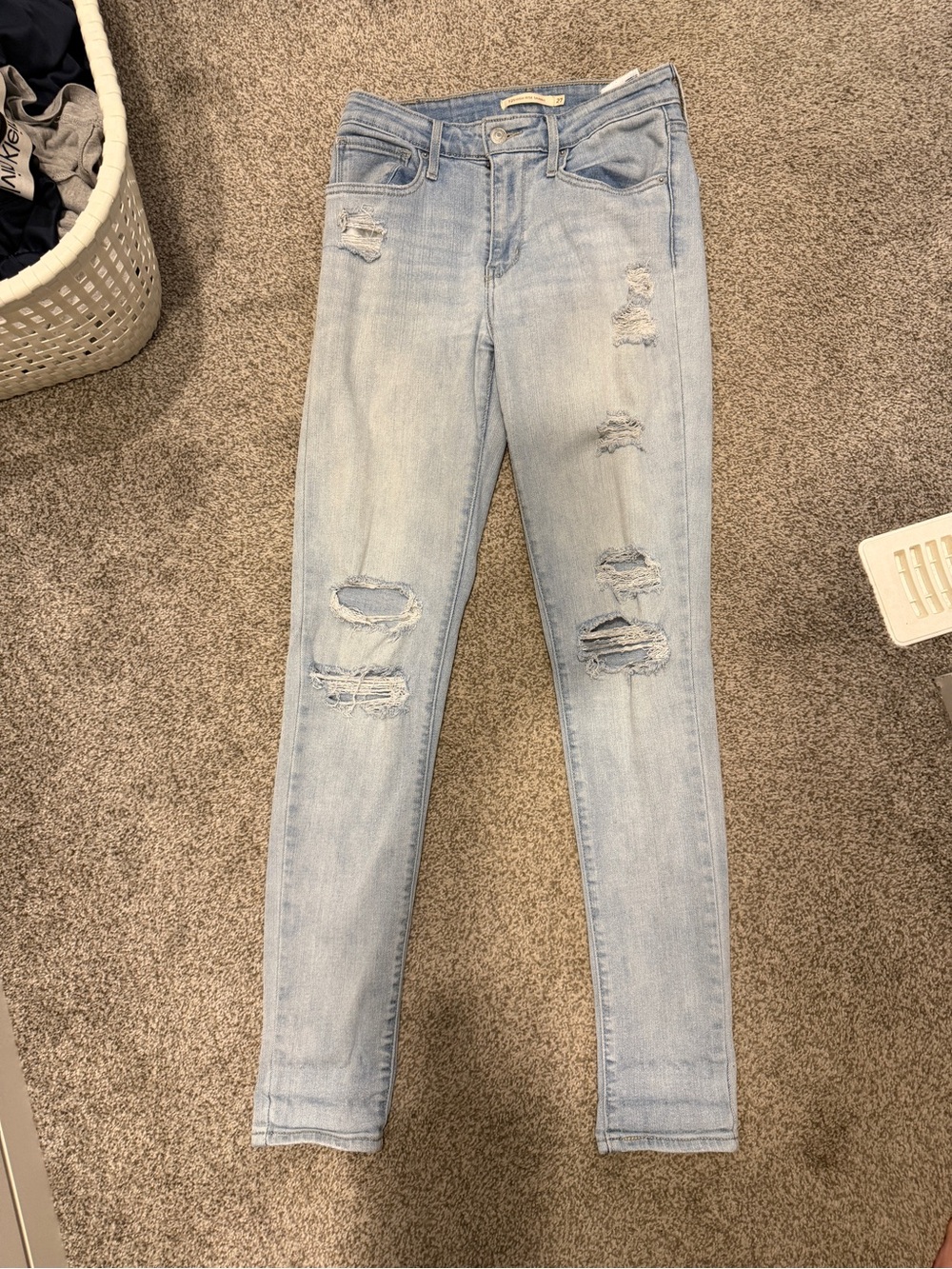 Levi's Light Blue Ripped Skinny Jeans